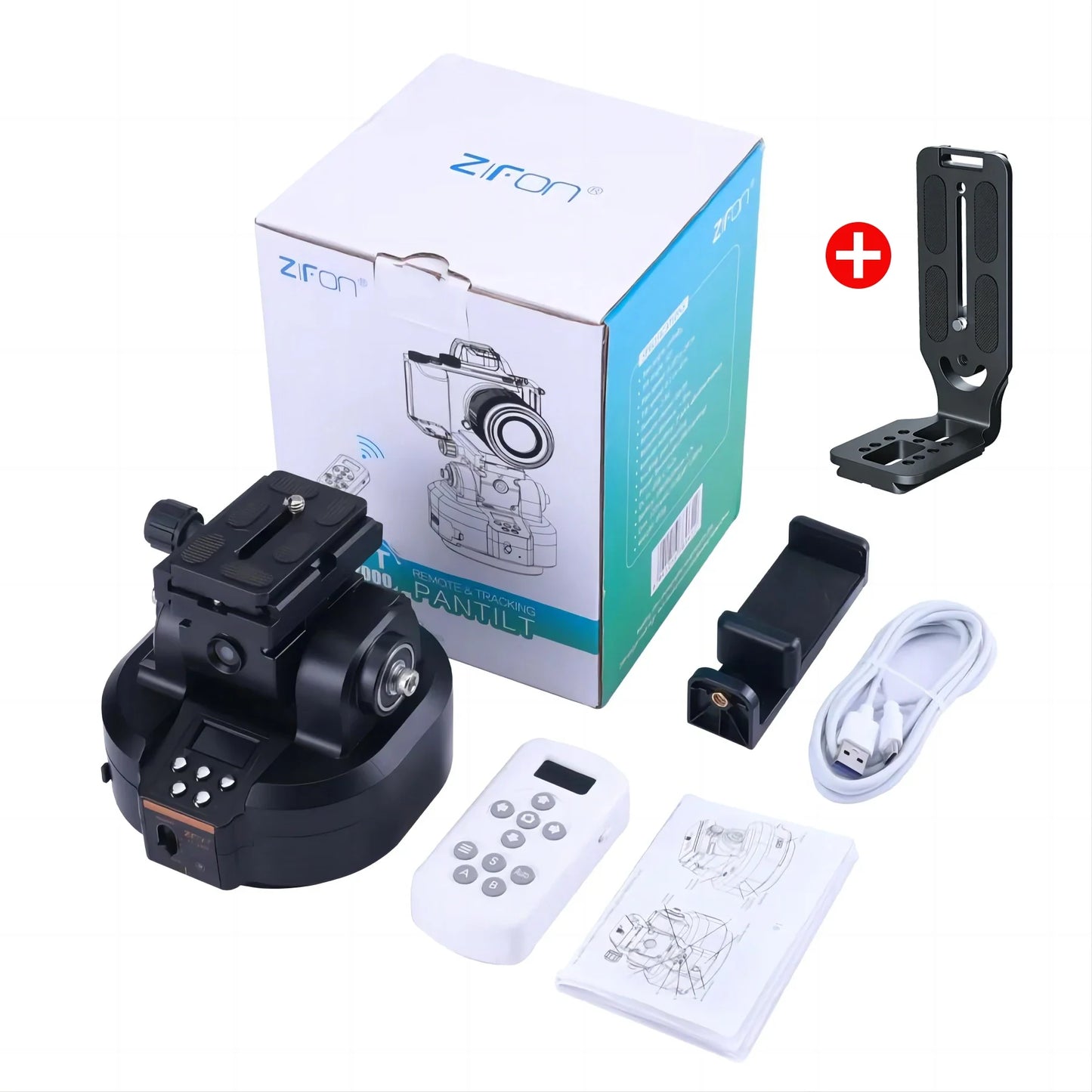 ZIFON YT2000 Remote Motorized PTZ - AI Face Recognition, 360° Horizontal Rotation for Camera, Smartphone & Action Camera Live Stream