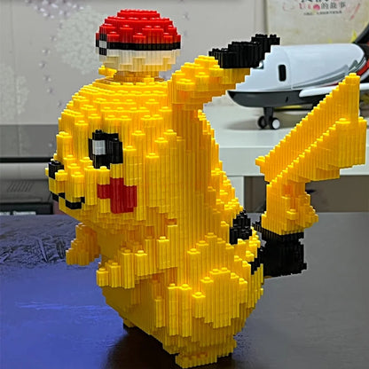 5210PCS Anime Pokemon Pikachu Diamond Micro Building Blocks - Mini Bricks Model, Challenging Decompression Toy Gift