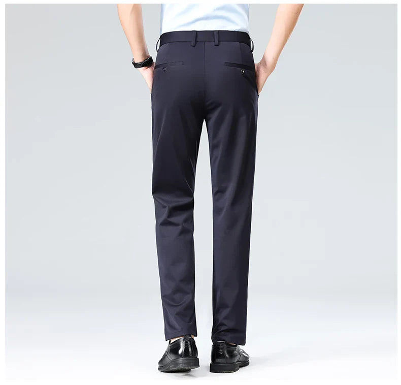 Plus Size Men's Business Suit Pants – Stretch Formal Dress Trousers | Classic Black for Big Men