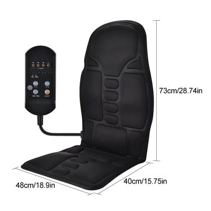 Electric Full-Body Massage Chair Cushion | Infrared Heating Vibrator for Back, Neck & Lumbar – Car, Home, Office