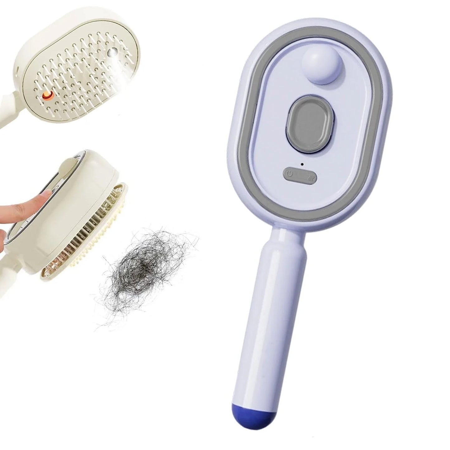 Electric Steam Hair Comb with Spray Massage - Anti-Frizz & Anti-Static Hair Styling Brush