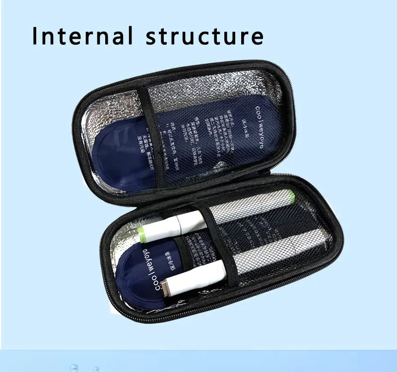 Waterproof PU Insulin Cooler Bag – Portable Insulated Diabetic Travel Case, Aluminum Foil Cooler Box & Ice Bag