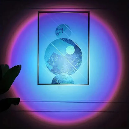 Vibrant Sunset Projection Light – 16-Color Spectrum, USB Remote Control, Dynamic LED Light for Warm Home Ambience