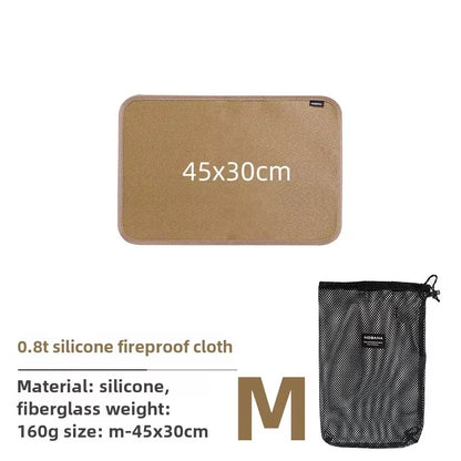 Outdoor Camping Fireproof Mat – Flame Retardant Picnic, Barbecue & Insulation Blanket, High-Temperature Fiberglass Mat