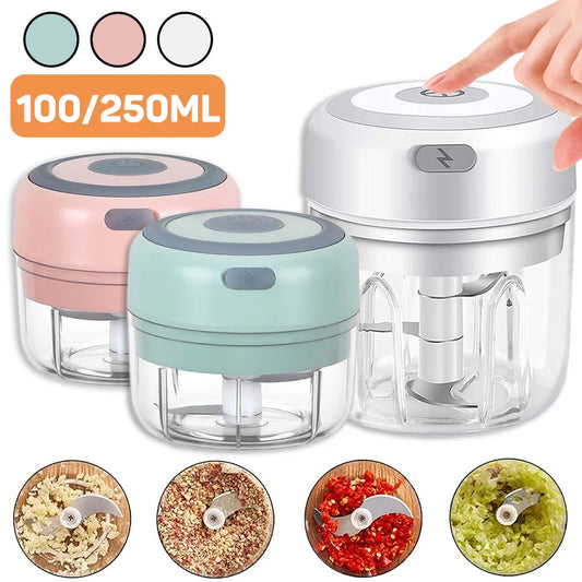 Mini Electric Kitchen Food Chopper: USB Portable Garlic Masher, Meat Grinder, Vegetable Chopper - Essential Kitchen Gadget