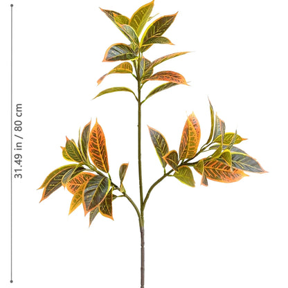 32–120cm Artificial Banyan Tree Branch – Tropical Fake Plant with Red Leaves for Home, Garden & Indoor Decorative Display