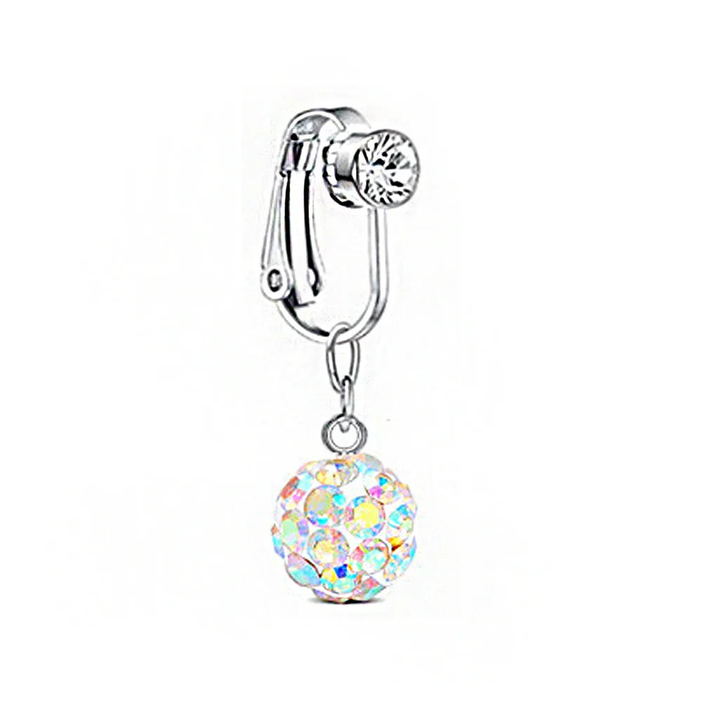Faux Snake Belly Ring – Fake Clip-On Umbilical Navel Piercing, Belly Button & Cartilage Body Jewelry
