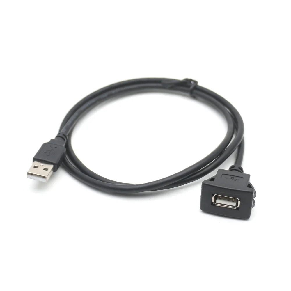 Dual USB Dashboard Mount Panel Extension Cable – 4/6 Pin Shielded Adapter for Car, Truck, Boat, Motorcycle, Android Head Unit