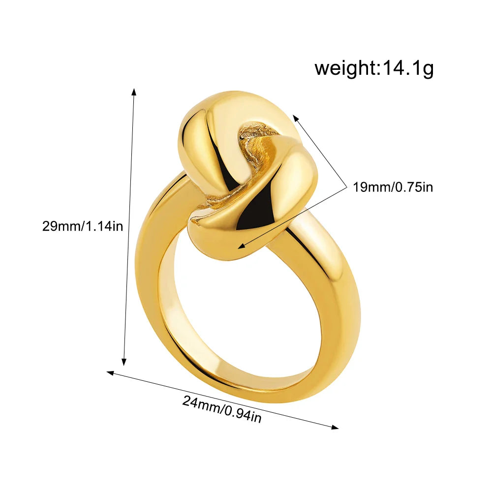 Vintage Stainless Steel Chunky Ring – Punk Irregular Adjustable Open Ring for Women, Wedding Jewelry Gift