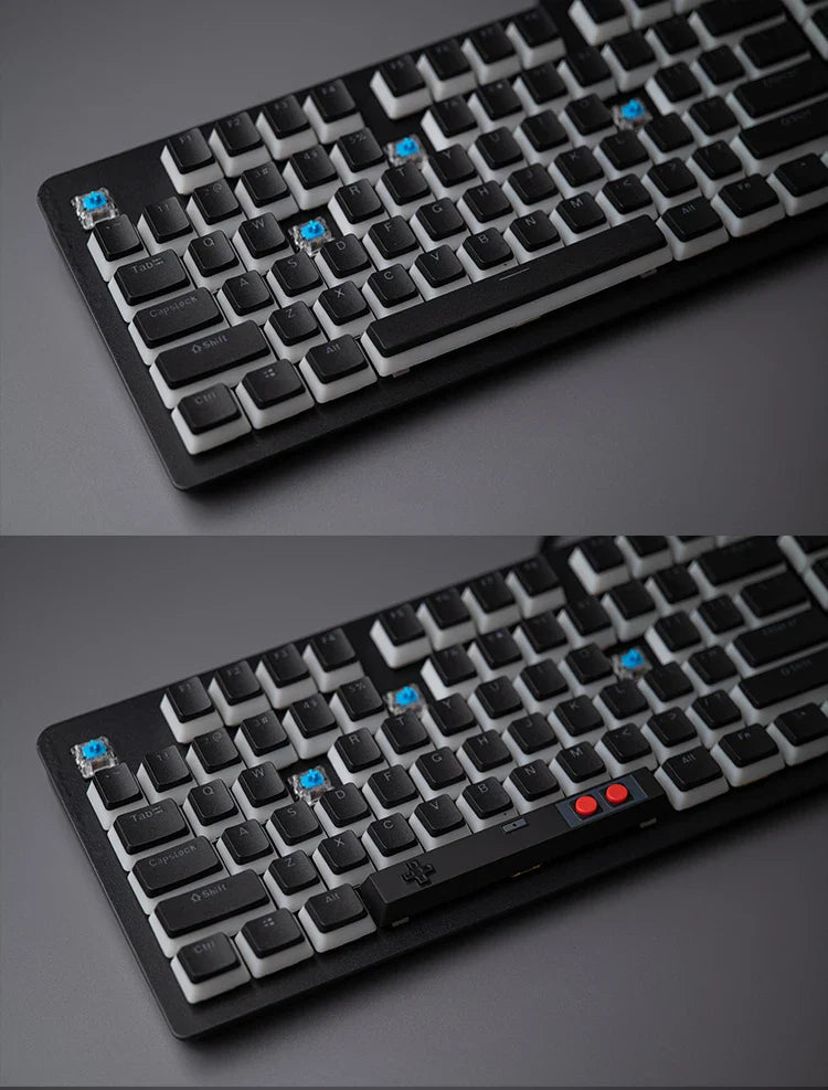 Retro Gamepad Keycap 6.25u Spacebar – Artisan ABS Keycap for MX Switches, Black & White for Mechanical Gaming Keyboards
