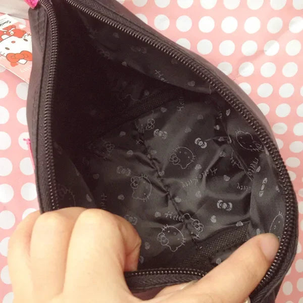 Sanrio Hello Kitty Makeup Bag – 28x11cm Anime Y2K Girls Storage, Kawaii Large Capacity Waterproof PU Handbag, Perfect Gift