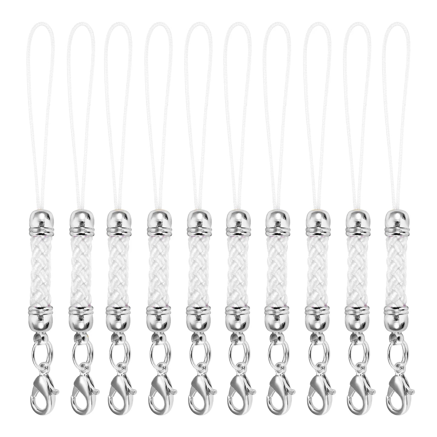 10Pcs Lanyard Strap Set - Lobster Clasp Rope Keychain Hooks Mobile Charms & Key Ring Accessories