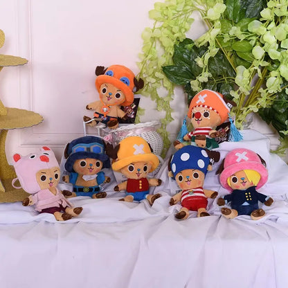 One Piece Plush Keychain Set — 14 Styles Including Tony Chopper, Luffy, Sanji, Sabo, Ace & Law | Anime Cartoon Stuffed Doll Pendant Gifts