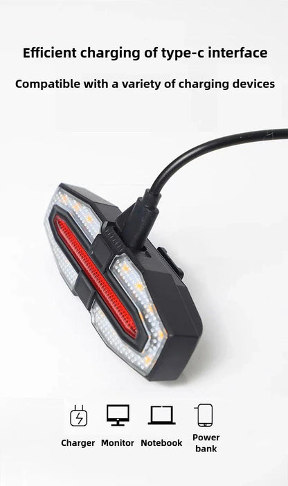 Rechargeable Bike Tail Light with Turn Signals | Wireless Remote Cycling Back Light for Night Riding