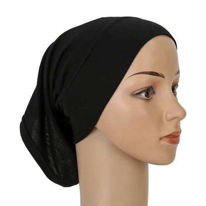 Cotton Modal Inner Hijab Undercap – Soft Stretch Muslim Turban, Islamic Underscarf Bonnet & Tube Cap for Women