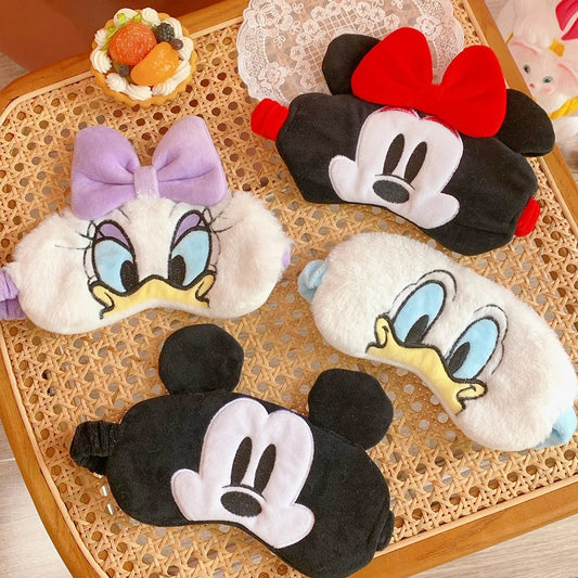 Disney Mickey Mouse Plush Eyeshade – Soft Minnie Cartoon Sleep Mask for Travel, Cute Anime-Inspired Eye Cover Gift for Comfortable Rest