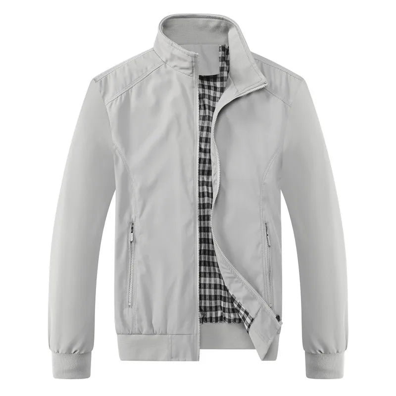 2025 Spring Autumn Men's Bomber Jacket – Casual Solid Slim Fit, Baseball Style, M-6XL & 8XL Sizes