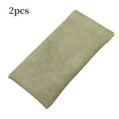 2Pcs PU Leather Automatic Sunglasses Case – Waterproof Hard Protective Glasses Storage Bag for Eyewear Travel Protection