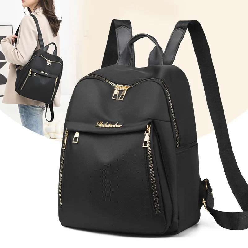Simple PU Black Large Capacity Backpack - Unisex Travel Bag, Schoolbag for Women, Harajuku High Street Style