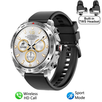 2024 Smart Watch with TWS 2-in-1 Bluetooth Earphones — HIFI 9D Sound & Bluetooth Call for Men & Women Sports Fitness