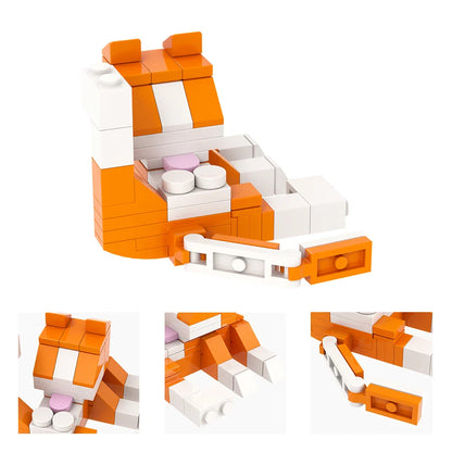 MOOXI Animal Series 62PCS MOC Cat Figures – DIY Building Blocks Educational Toys for Kids, Birthday Gift MOC3042-3045