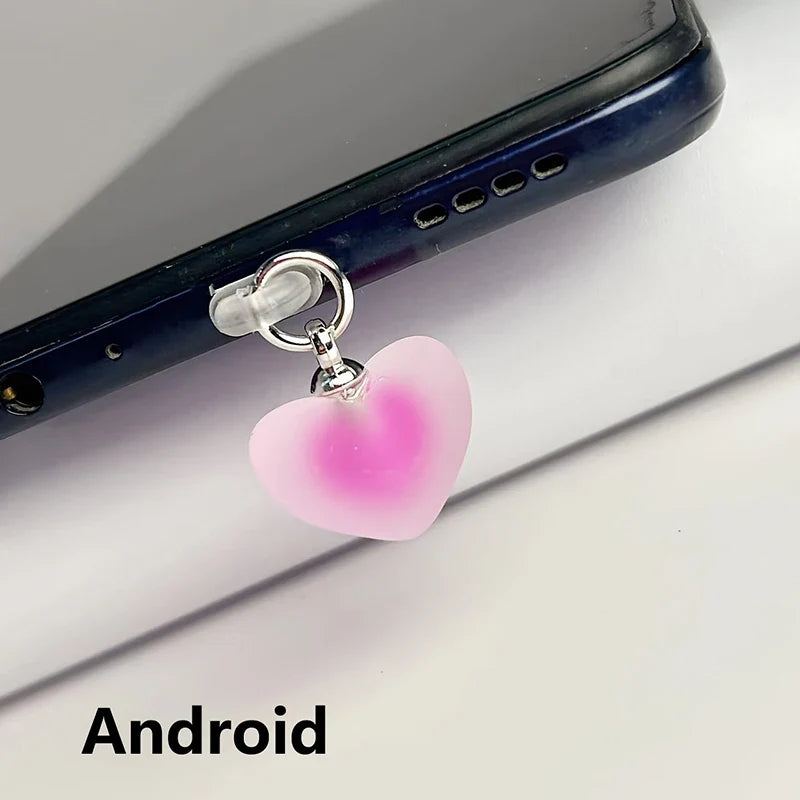 Heart-Shaped Phone Dust Plug Pendant - Universal iPhone/Type-C Accessory for Protection & Style