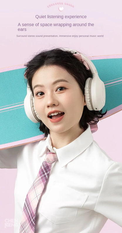 Hello Kitty & Kuromi Wireless Bluetooth Headset — Kawaii Cartoon Character Student Headphones, New Style