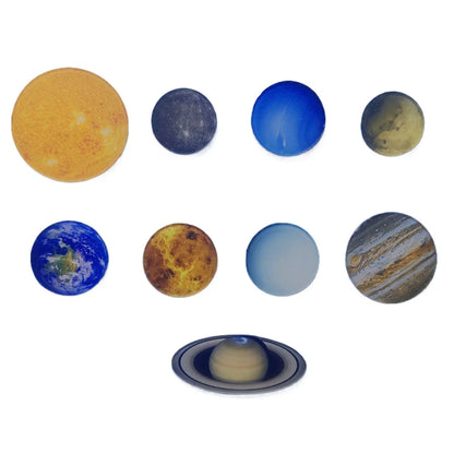 9Pcs Creative Planet Fridge Magnets – Solar System Universe Decorative Set for Kitchen, Teaching & Photo Display