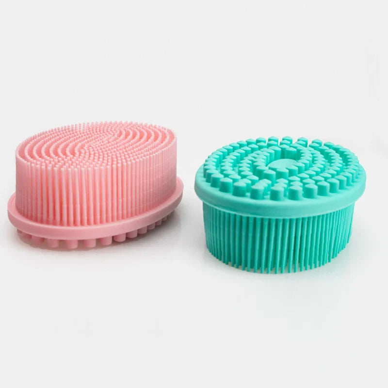 Exfoliating Silicone Bristle Sponge – Dead Skin Scrubber & Scalp Massager Bath Brush