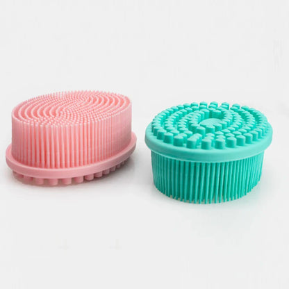 Exfoliating Silicone Bristle Sponge – Dead Skin Scrubber & Scalp Massager Bath Brush