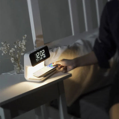 ABS Bedside Lamp Clock - USB Plug-In Bedroom & Office Decorative Light for Home and Holiday Atmosphere