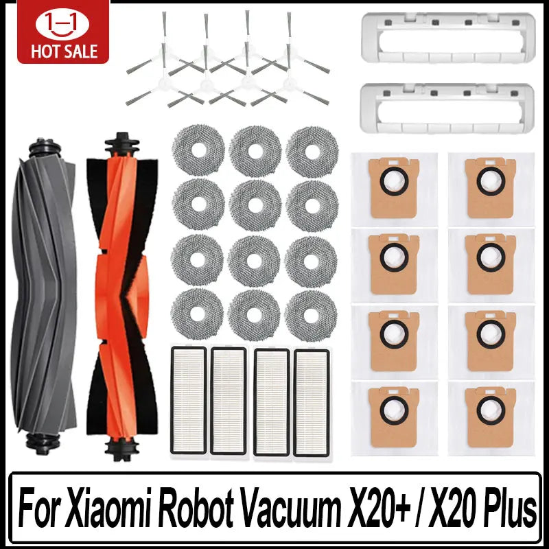 Xiaomi Robot Vacuum X20/X20 Plus Accessories – Dust Bag, Mop Cloth, Side Brush & HEPA Filter Replacement