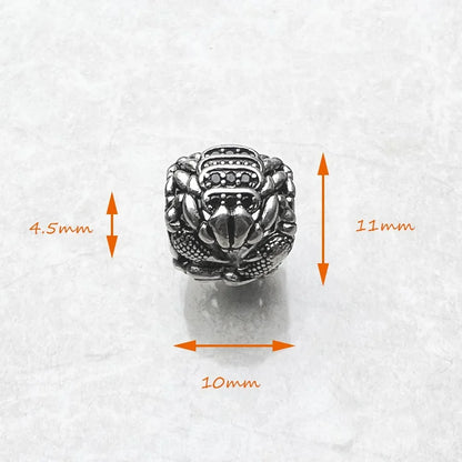 Black Scorpion Charm - 925 Sterling Silver Punk Jewelry Pendant for Men & Women DIY Jewelry Making 5mm Hole