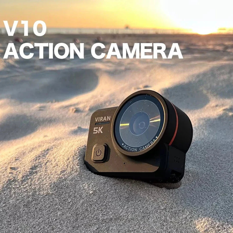 VIRAN V10 5K Waterproof Action Camera with 2" Touch LCD, Electronic Image Stabilization, Dashcam & Motion Detection