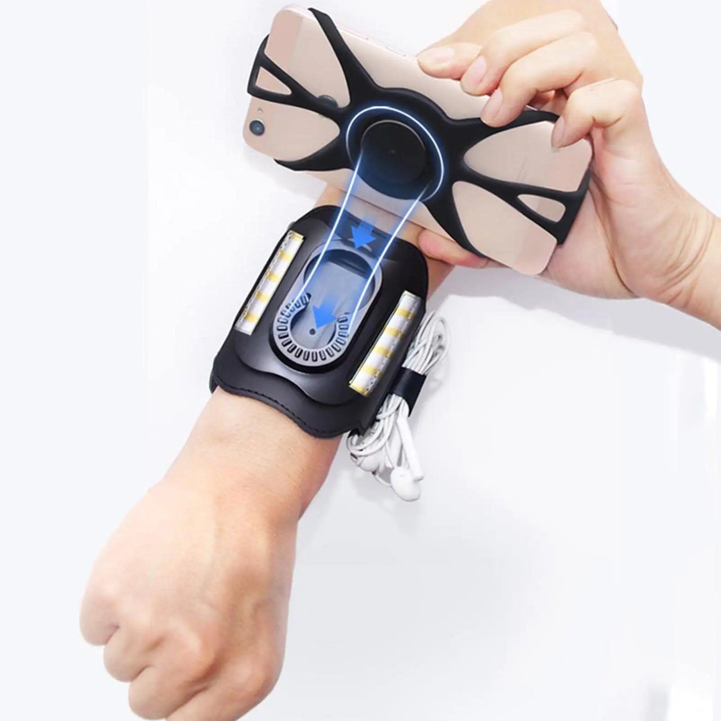 Running Armband Wristband – 360° Rotatable Phone Holder with Card Pockets for Android & iOS, 4.5"-7", Cycling & Running