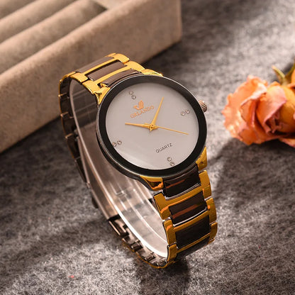 ORLANDO Men's Luxury Watch – Black & Gold Quartz Steel Wristwatch, Exquisite Fashion Relogio Masculino