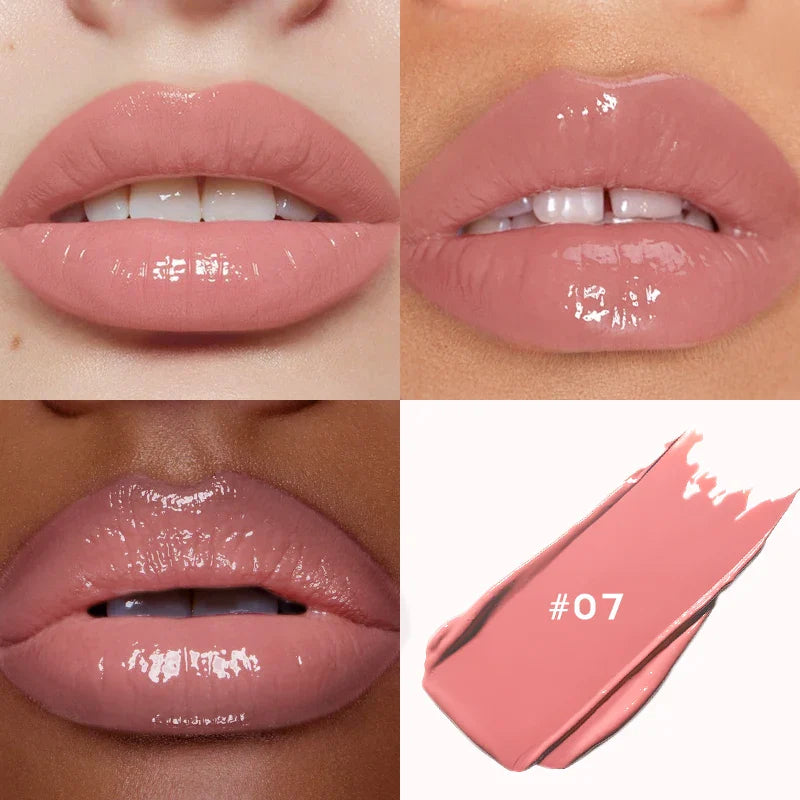 Watery Mirror Lipstick – White, Moisturizing Lip Gloss with Water-Light Shine, Non-Sticky Formula