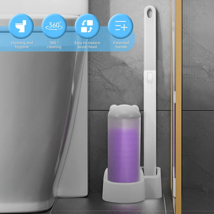 18/36Pcs Disposable Toilet Brush Kit - Wall-Mounted Bathroom Cleaning Tool with Long Handle & Refill WC Accessories