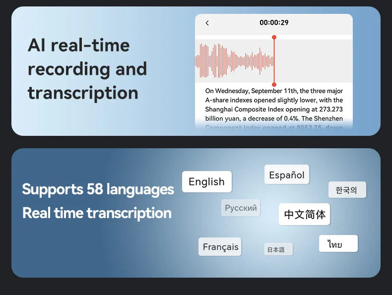 AI-Powered ChatGPT-4 Phone Call Recorder – Mini Audio Voice Recorder, Transcribe & Summarize, 58 Language Translator, Audio Dictaphone