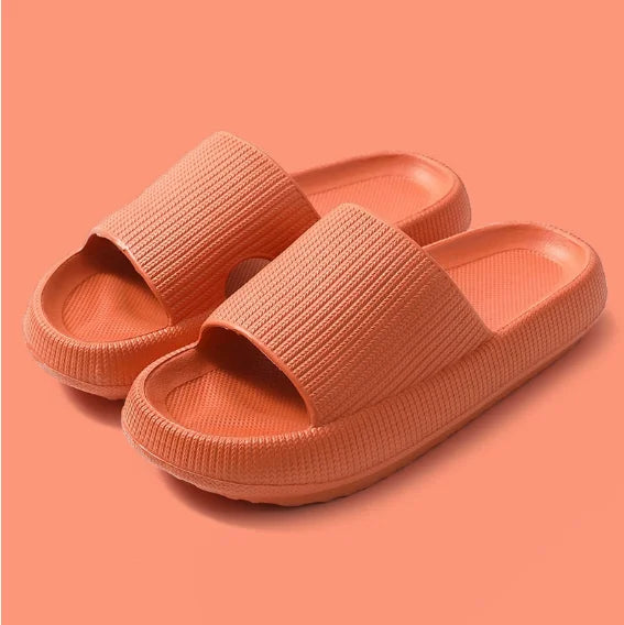 Women’s Thick EVA Pillow Slides – Soft Sole Non-Slip Indoor Home & Beach Flip Flops Summer Comfort Sandals