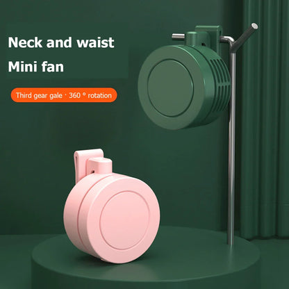 Portable Rechargeable Waist Fan – Wearable Mini Clip Belt Fan with 3 Speeds for Outdoor Work, Travel, Farming & Fishing
