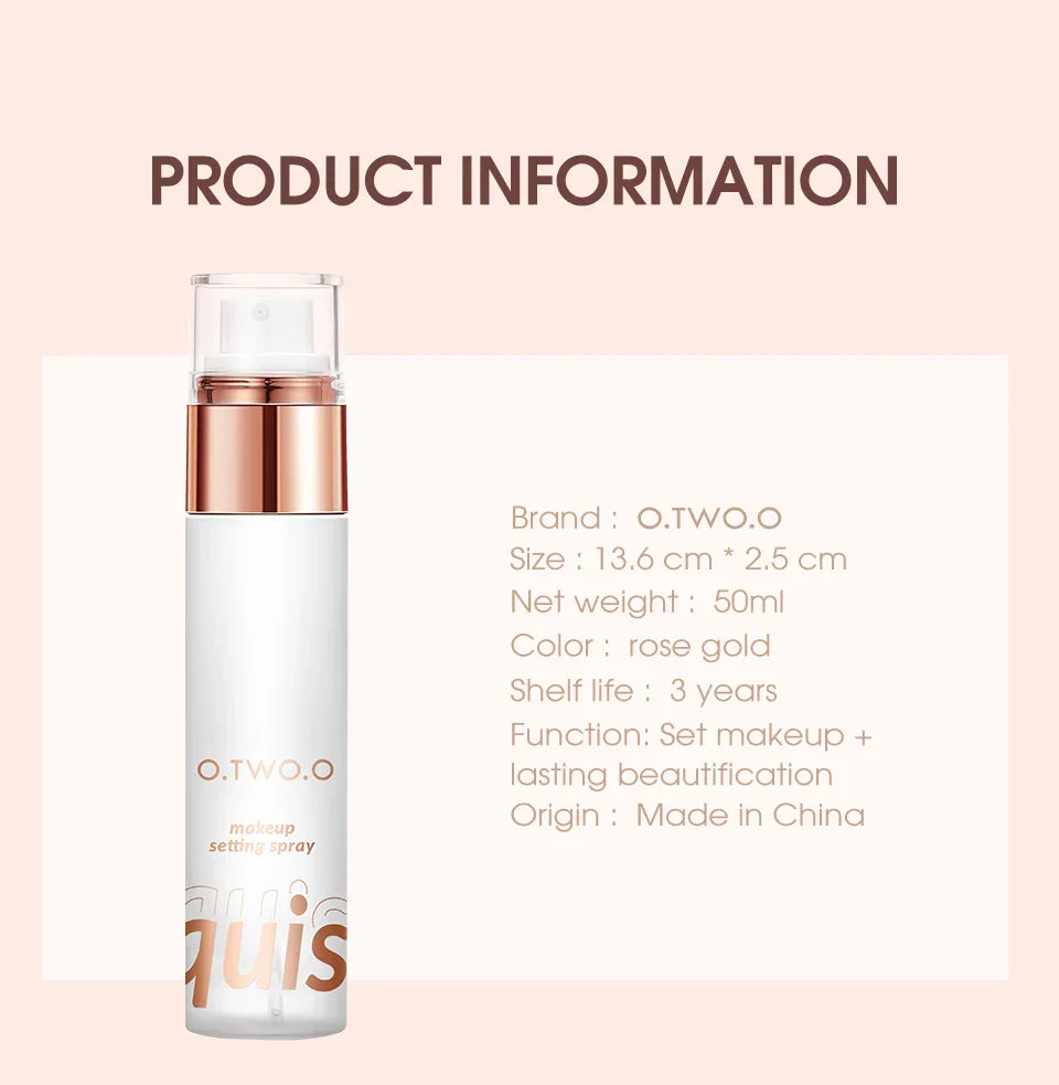 O.TWO.O Makeup Setting Spray – Long-Lasting Moisturizing Finish with Instant Film Formation & Makeup Lock
