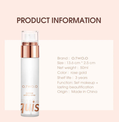 O.TWO.O Makeup Setting Spray – Long-Lasting Moisturizing Finish with Instant Film Formation & Makeup Lock
