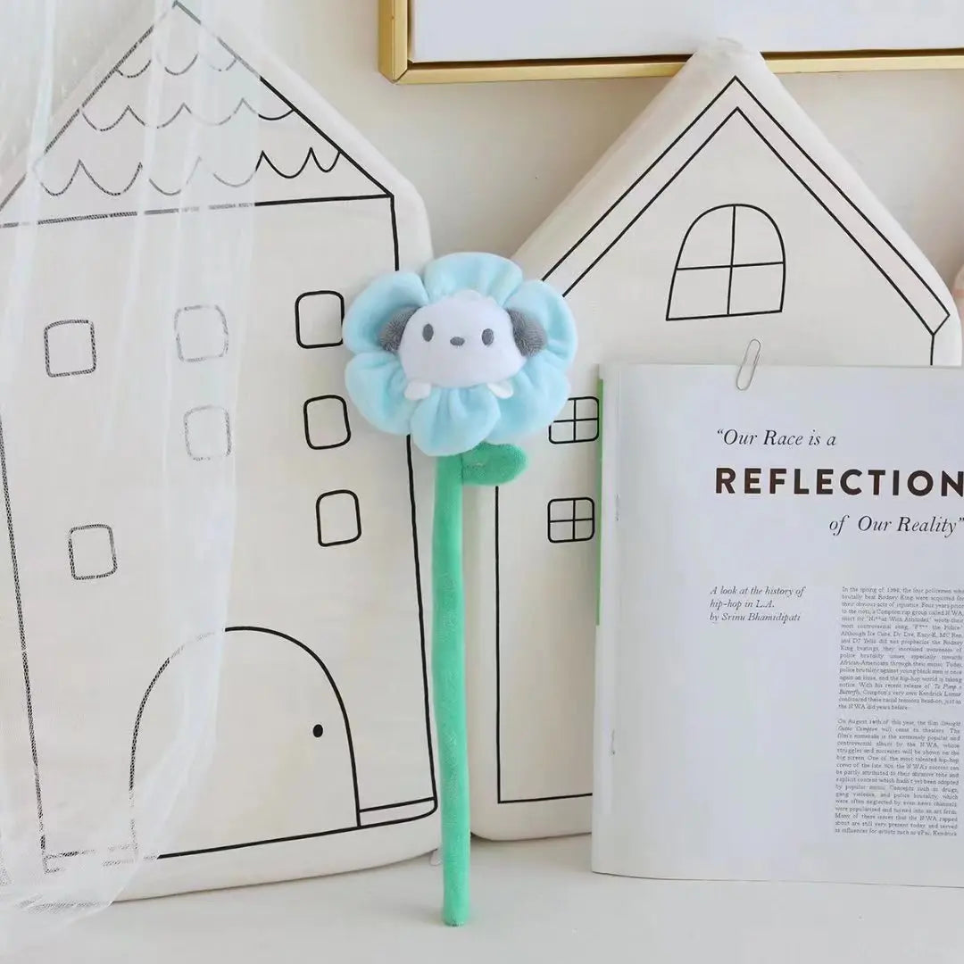 Sanrio Cartoon Plush Toys — Changeable Flower My Melody, Kuromi, Cinnamoroll, KT Cat & Purin Dog, Cute Anime Stuffed Doll