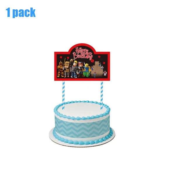 Hot Roblox Theme Party Tablecloth – 108×180cm Disposable Birthday Party Supplies for Boys, Party Decorations & Tableware