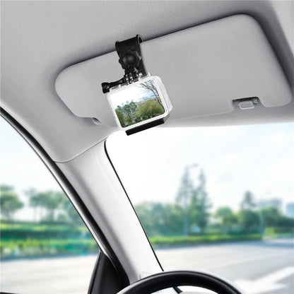 Car Camera Mount Sun Visor Clip – Holder for GoPro Hero 9-13, DJI Osmo Action 3-5 & Insta360 X3/X4 Accessories