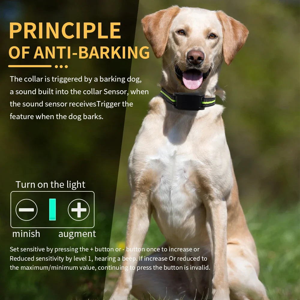 Dog Training Anti-Barking Collar - USB Rechargeable, Automatic Shock & Beep Trainer for Dogs