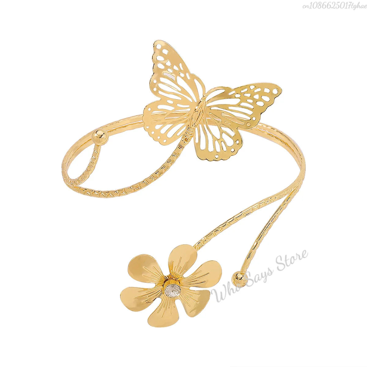 Lacteo Geometric Twisted Upper Arm Cuff Bracelet – Adjustable Water Drop Bangle for Women