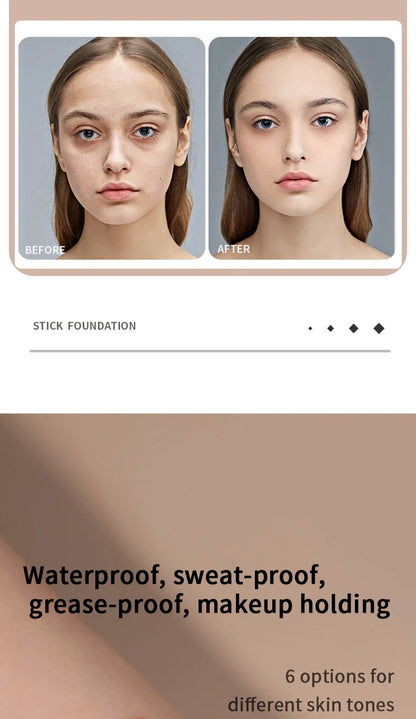 MAXFINE Foundation Stick – Long-Lasting, Blendable Creamy Formula for Shine-Free, Natural Finish – Cruelty-Free