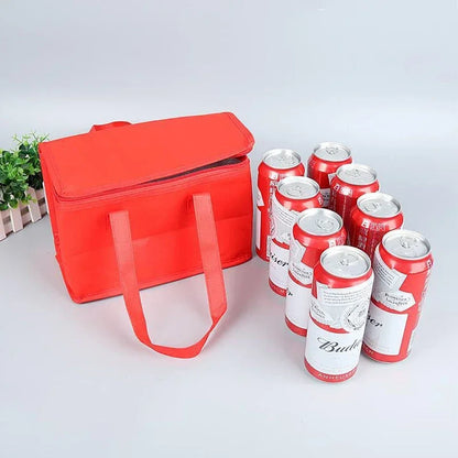 Portable Insulated Lunch Cooler Bag – Folding Thermal Food & Drink Carrier for Picnic and Beer Delivery